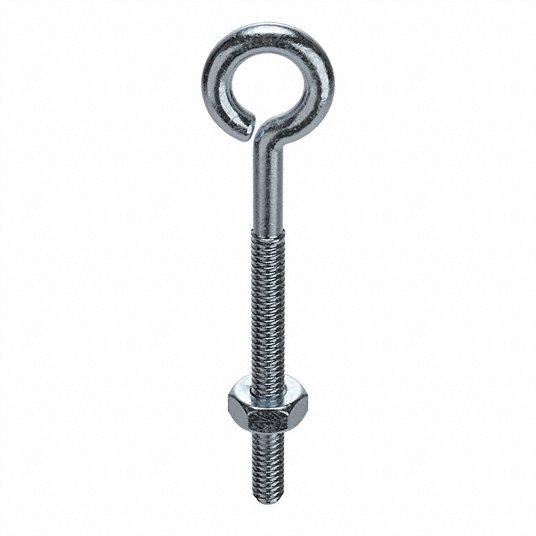 Eyebolts with Hex Nuts 1/4 in x 4 in