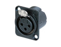 XLR Panel Mount (3 Pin) Female Connectors (Black)