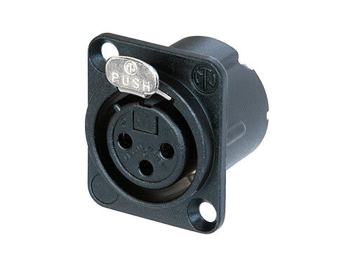 XLR Panel Mount (3 Pin) Female Connectors (Black)