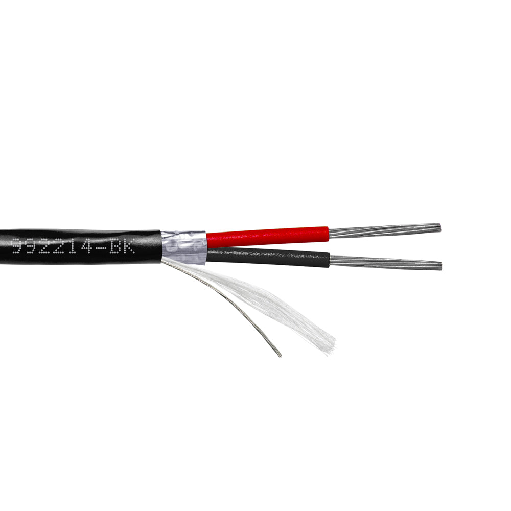2 Conductor/22Awg Shielded Cable / Audio Signal Cable FT6 Plenum (Black)