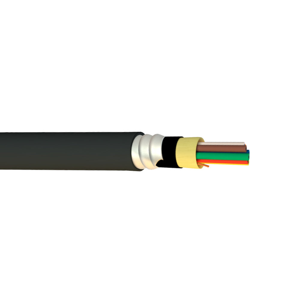 Corning Singlemode OS2-12 Strand Armored Fiber Cable (Indoor/outdoor) (Black)