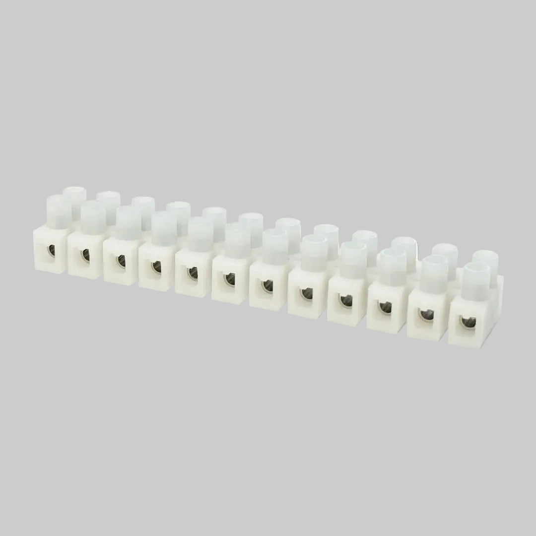 Insulated Terminal Block 12 Circuit 22-10Awg 30A (White)
