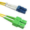 OS2 Singlemode Duplex LC/UPC to SC/APC 9 Micron - 3 mm Jacket Patch Cable 30 Meter Length