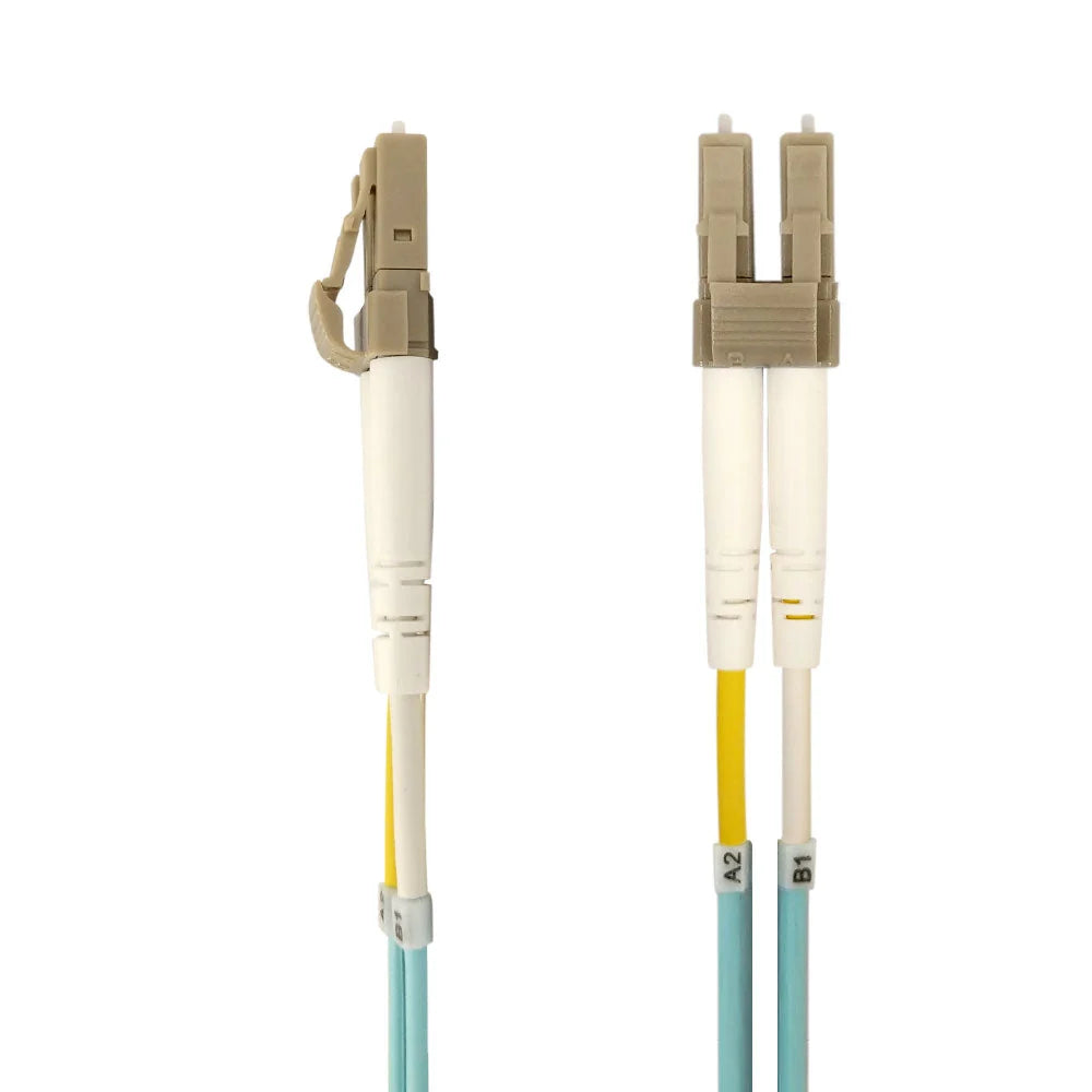 OM3 Multimode Duplex LC/LC Patch Cable 50m Short Boot - 2 mm Jacket - OFNP Plenum