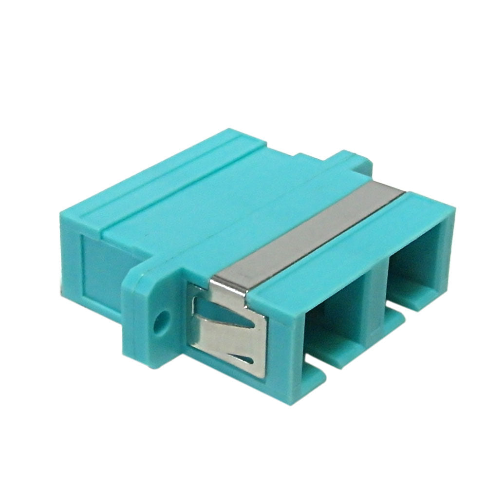 SC/SC Coupler F/F Multimode 50U OM3/OM4 Duplex Panel Mount (Aqua)