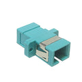 SC/SC Coupler F/F Multimode OM3/OM4 Simplex Panel Mount (Aqua)