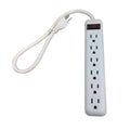 6 Outlet Power Strip (18 in Cord Straight Plug) (White)