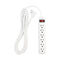 6 Outlet Power Strip (8 ft Cord Down Angle Plug) (White)