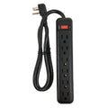 6 Outlet Power Strip (3 ft Cord Down Angle Plug) (Black)