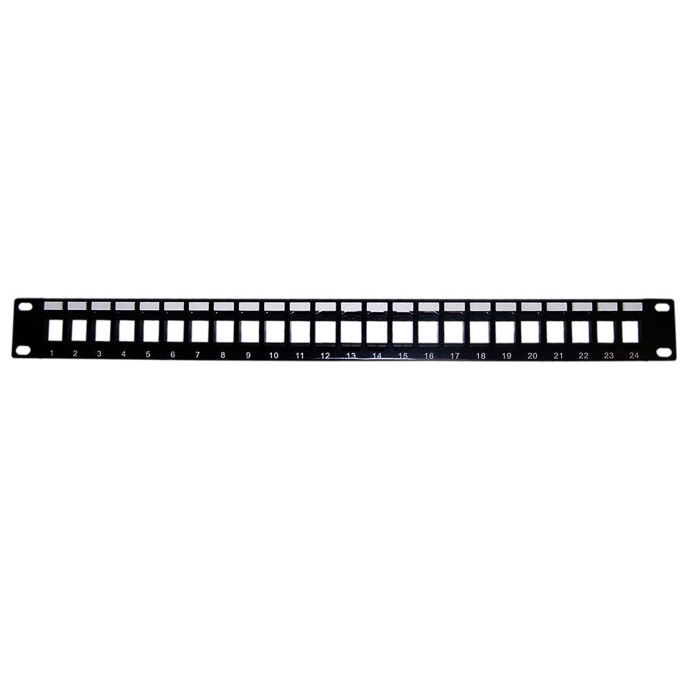 24-Port Keystone Patch Panel 19 in Rackmount 1U - Unloaded