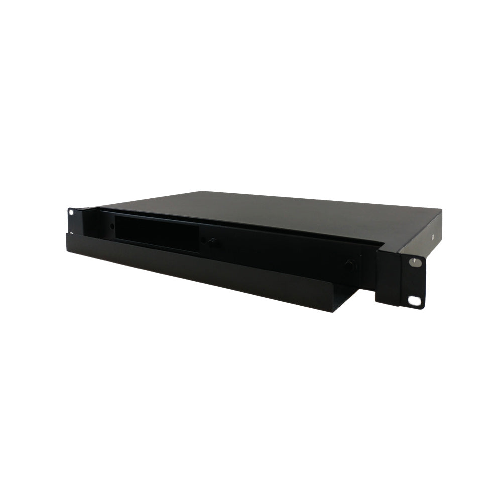 1U 19 in Rackmount FDU with Slide Out (Holds 2 Panels) (Black)