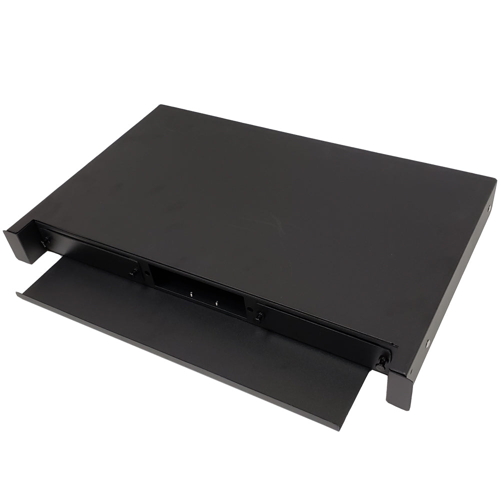 1U LGX Style Sliding Panel Holds 3 Cassettes (Black)