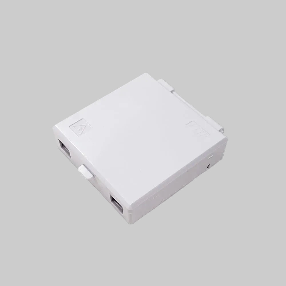 Indoor 2-PORT Wall Outlet Fiber Surface Mount Box (White)