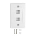 2-PORT Keystone Wall Plate 1 Gang (White)