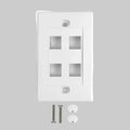 4 Port Keystone Wall Plate 1 Gang (White)