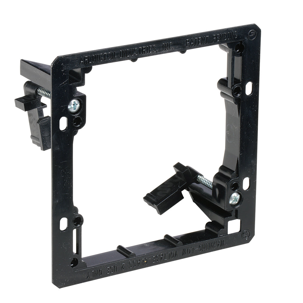 2 Gang Post Construction (Drywall Rings) (Black Plastic)