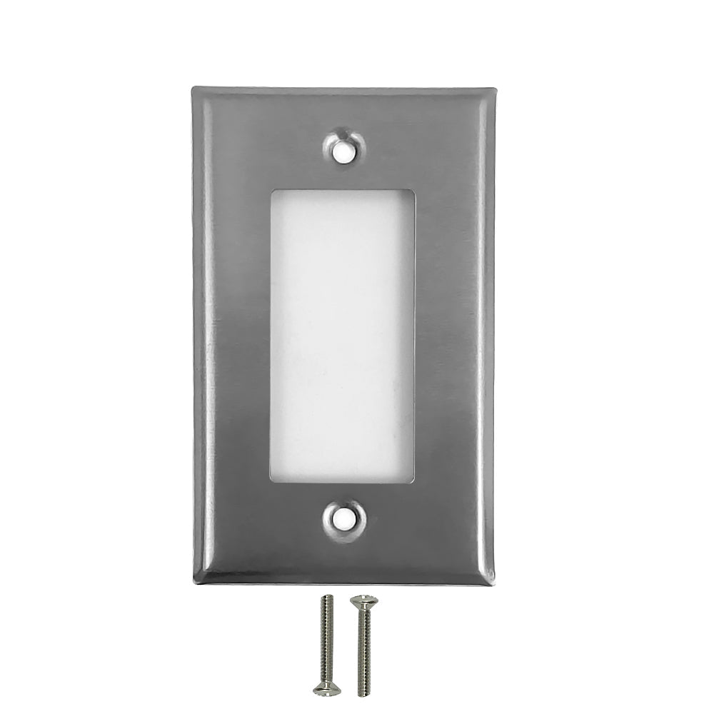 Single Gang Wallplate with Decora Cutout (Stainless Steel)