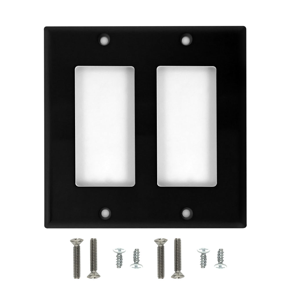 2 Gang Decora Wallplate (Black or White)