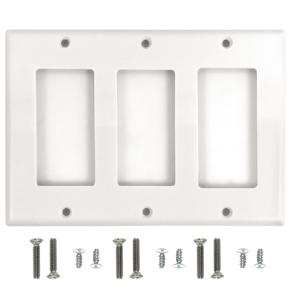 3 Gang Decora Wallplate (White)