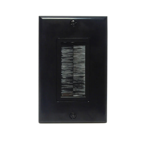 1 Gang Cable Pass-through Decora Brush Style Wallplate (White or Black)