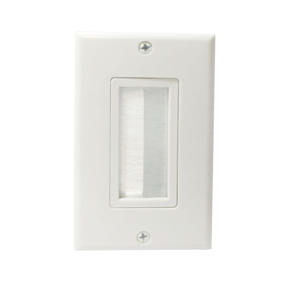 1 Gang Cable Pass-through Decora Brush Style Wallplate (White or Black)
