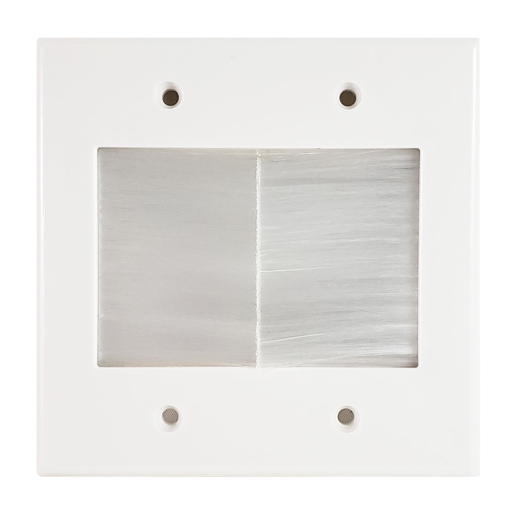 2 Gang Brush Plate (White)