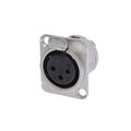 XLR Panel Mount (3 Pin) Female Solder Connector (Silver)