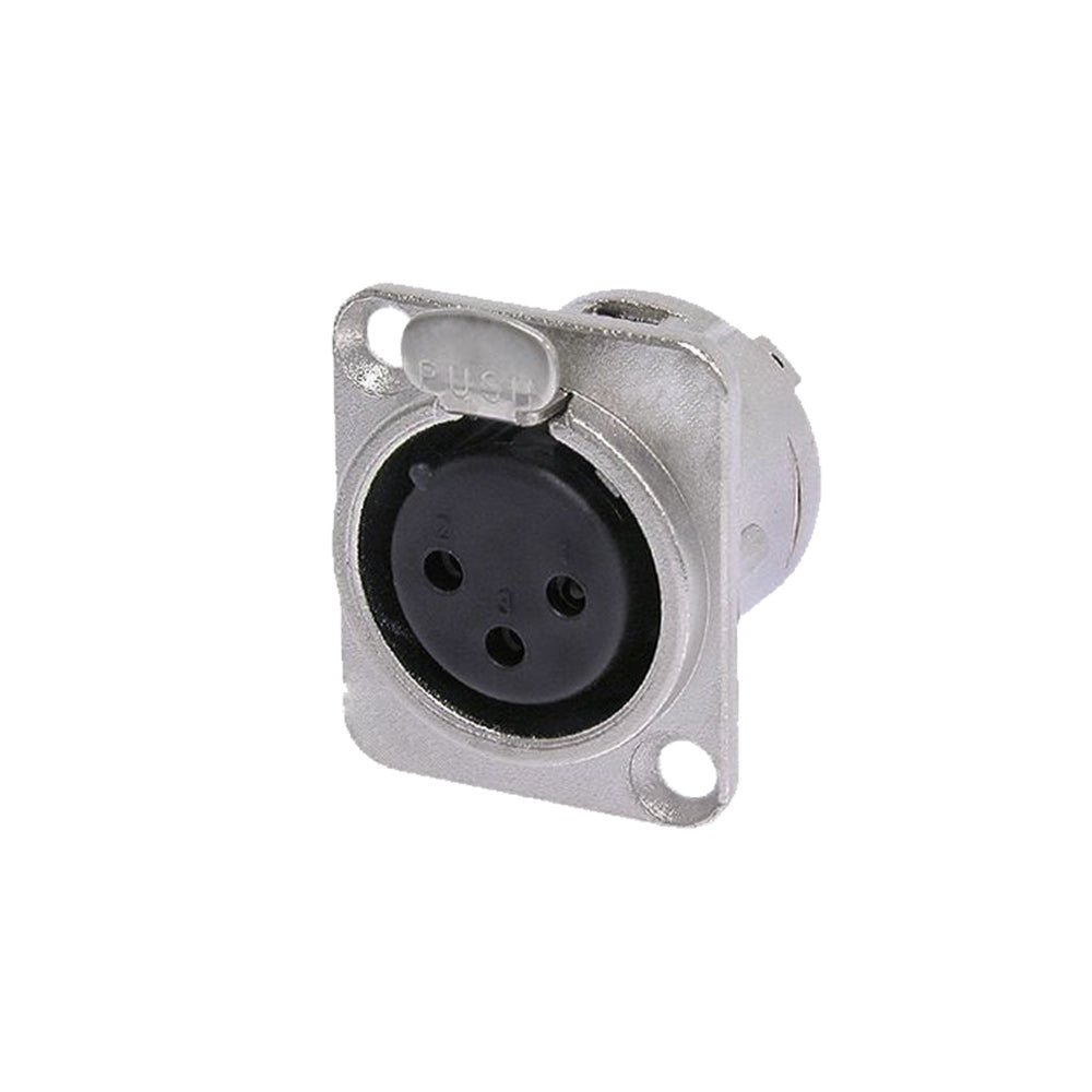 XLR Panel Mount (3 Pin) Female Solder Connector (Silver)