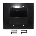 2 Gang Cable Pass-through Wallplate (Scoop) (Black or White)