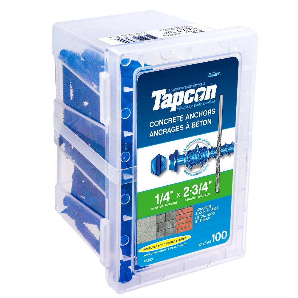 Tapcon - Concrete Screw Anchors 1/4 in x 2-3/4 in
