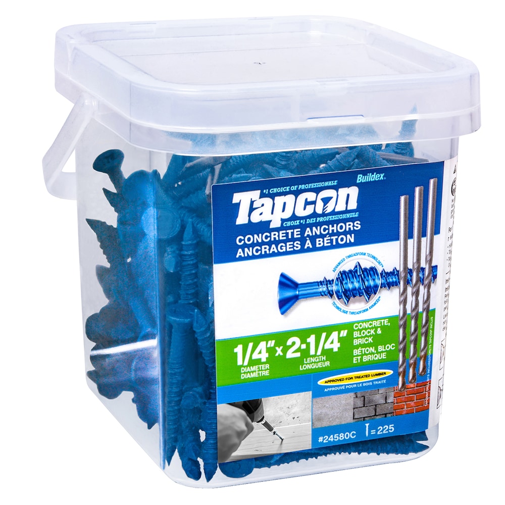 Tapcon - Flat Head Blue Concrete Screw Anchors 1/4 in x 2-1/4 in