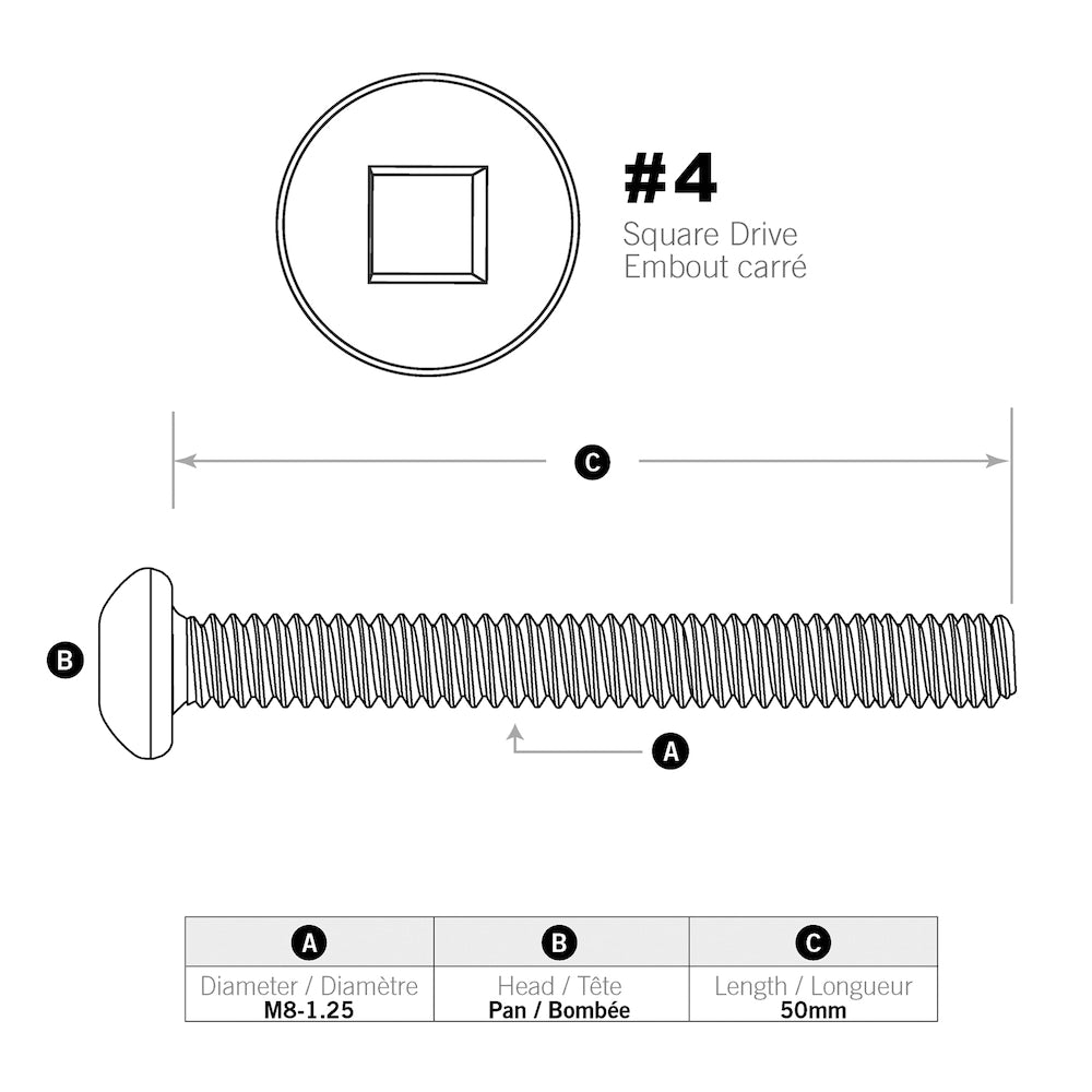 Machine Screws M8 x 45 mm